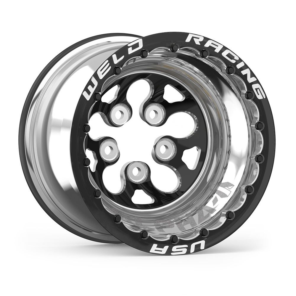 WELD RACING15x15 Blk Alpha-1 Wheel 5x4.750BP 5in BS Blk DBL