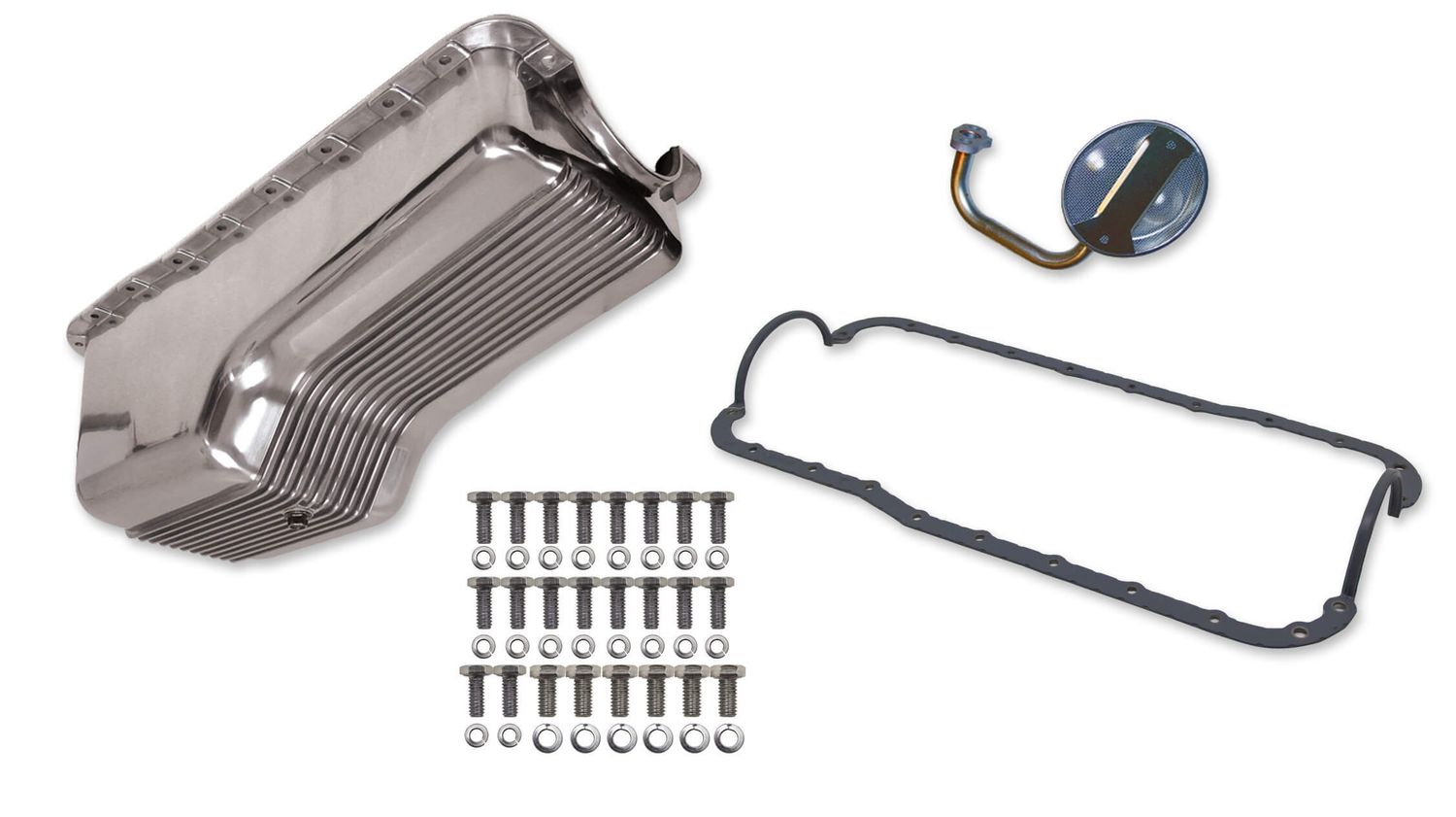 WEIAND4qt Alm Finned Oil Pan Kit SBF 289/302 Polished
