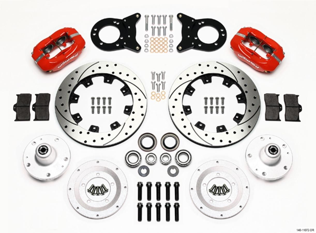 WILWOODFront Disc Brake Kit Red HD 65-69 Mustang