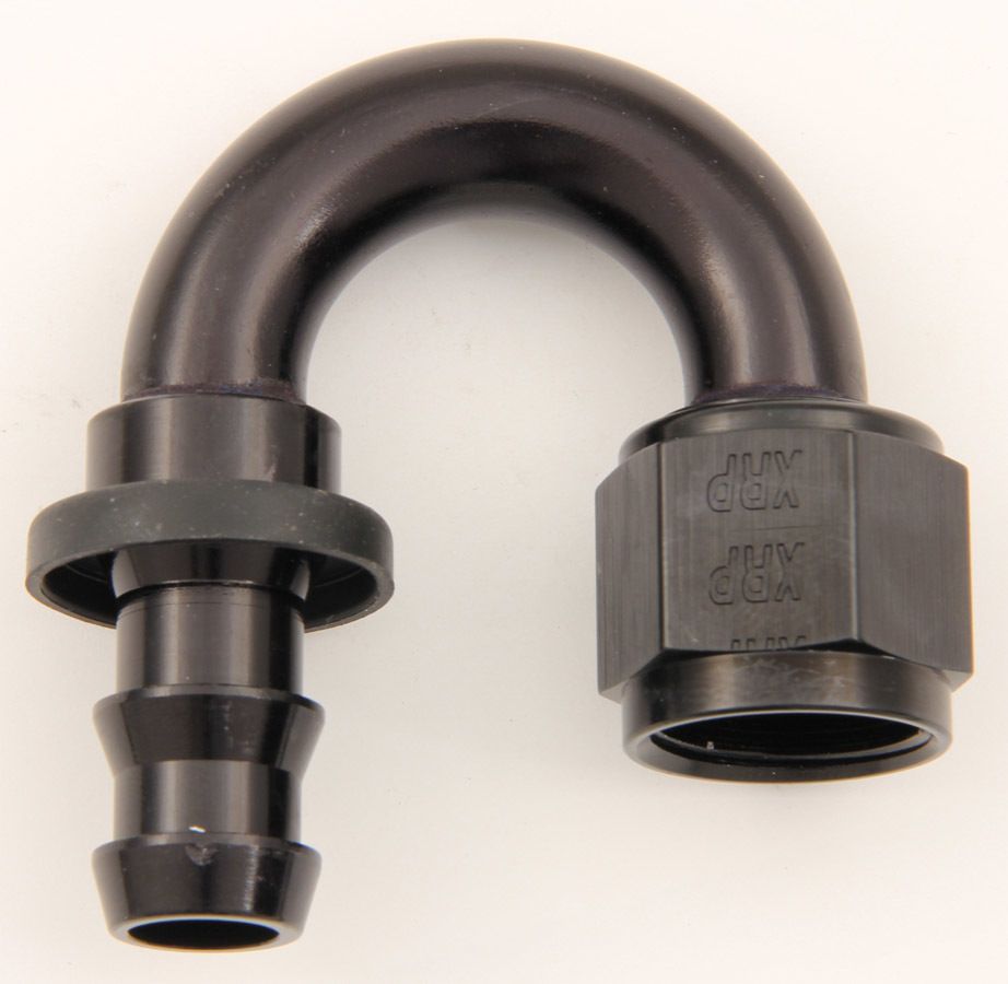 XRP-XTREME RACING PROD.#8 180 Deg Push-On Hose End Black