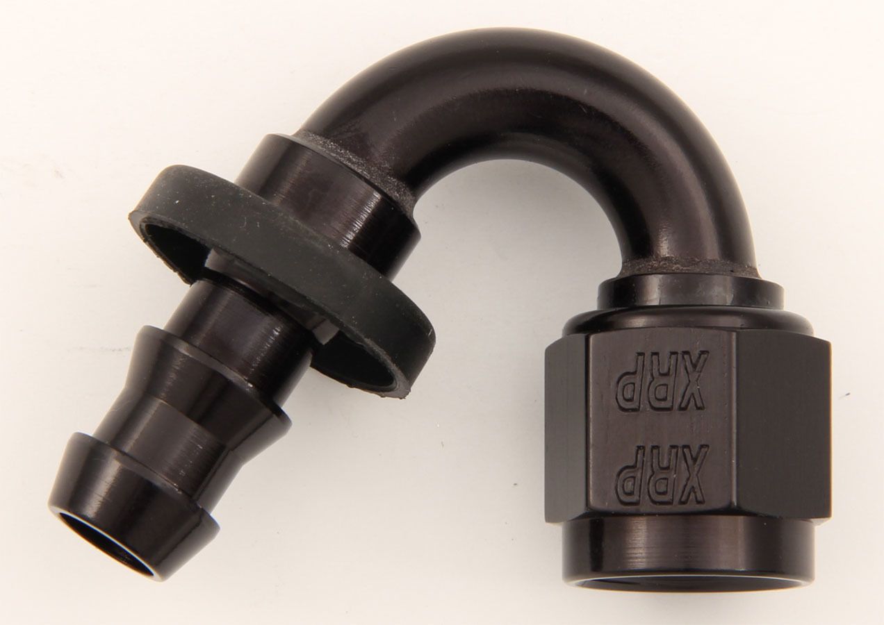 XRP-XTREME RACING PROD.#6 150 Deg Push-On Hose End Black