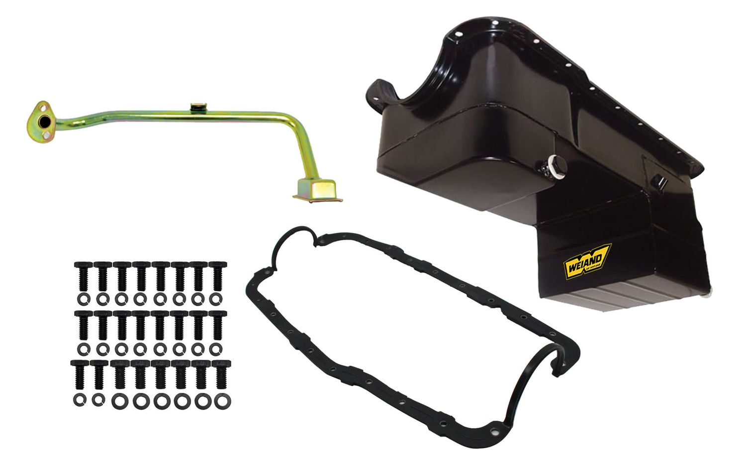 WEIAND7qt Oil Pan Kit RR Sump SBF 351W 79-93 Black