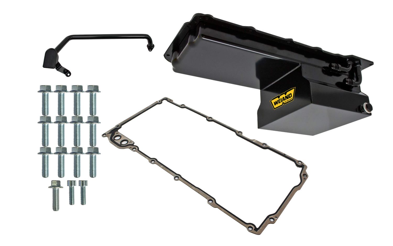 WEIAND7qt Oil Pan Kit GM LS Black Finish