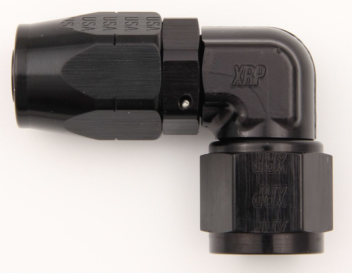 XRP-XTREME RACING PROD.#12 90 Deg Dbl Swivel Forged Hose End Black