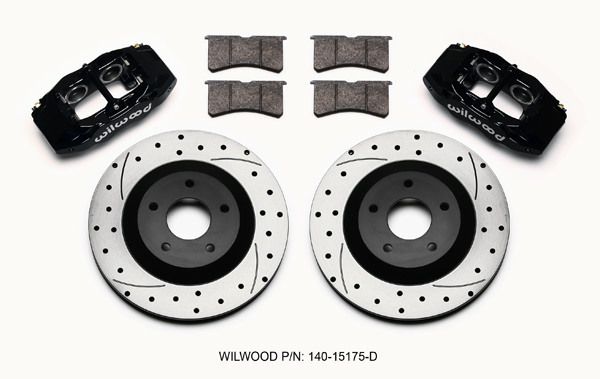 WILWOODFront Brake Kit 97-13 Corvette Drilled Rotors
