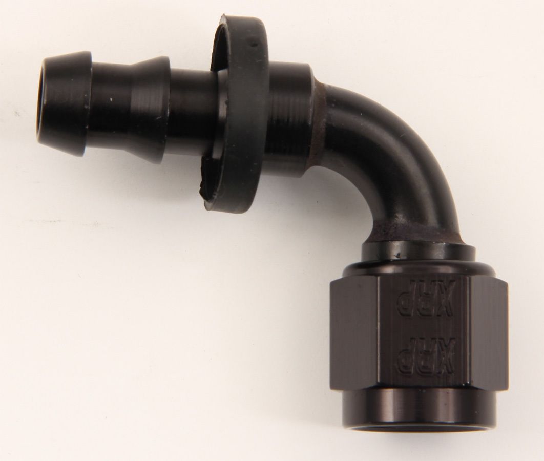 XRP-XTREME RACING PROD.#6 90 Deg Push-On Hose End Black