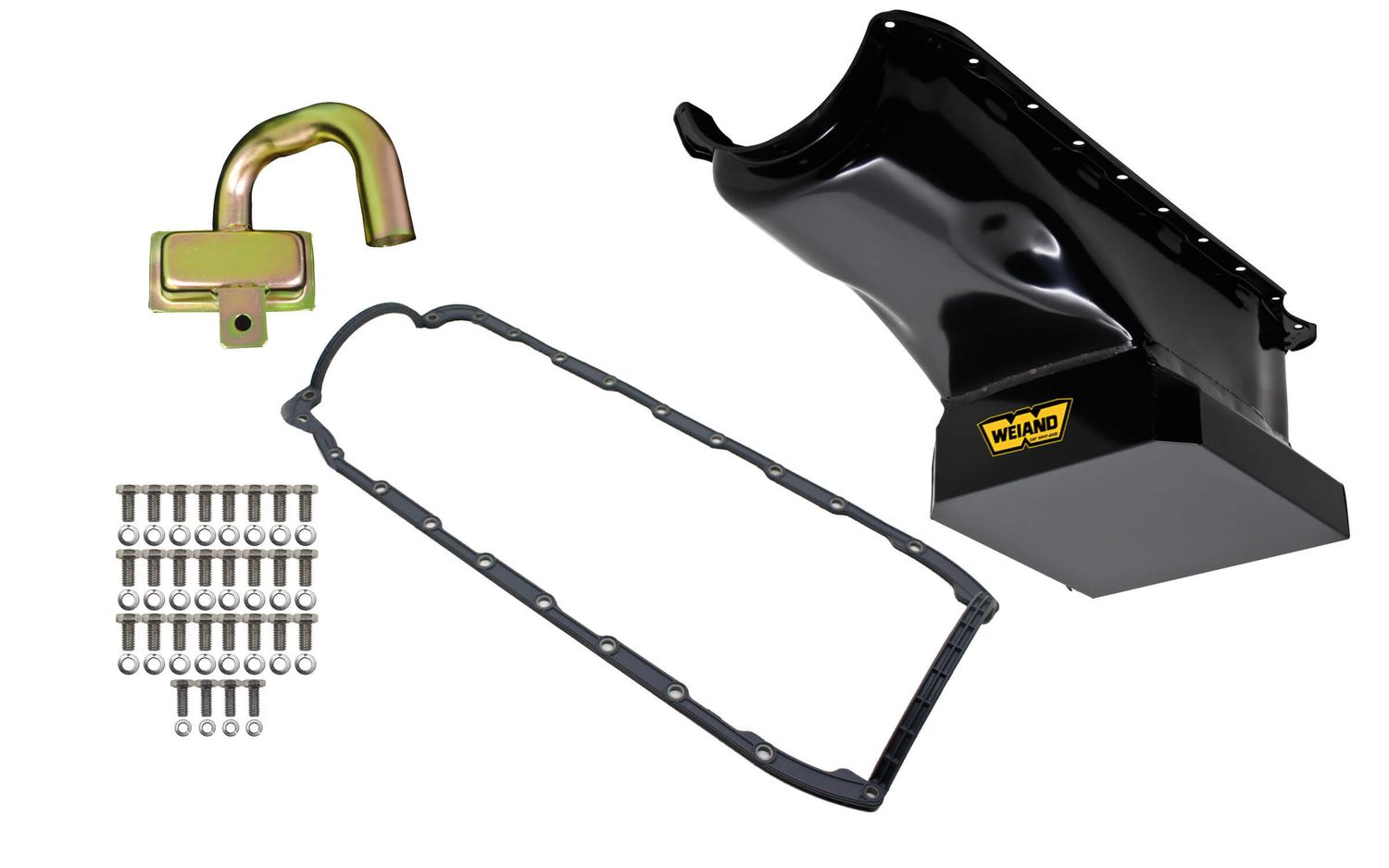 WEIAND6qt Oil Pan Kit BBC Black Finish