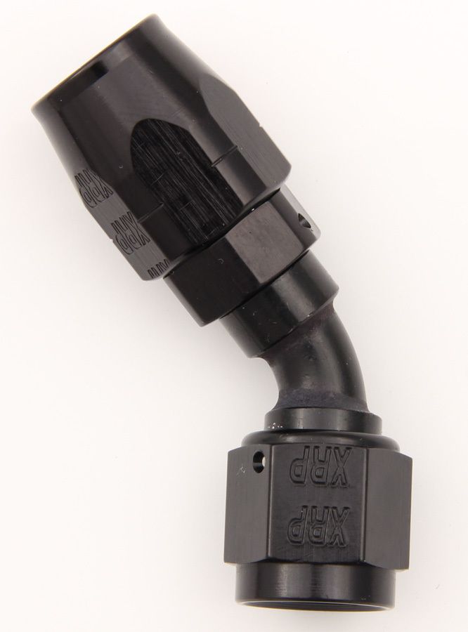 XRP-XTREME RACING PROD.#16 45 Deg Dbl Swivel Hose End Black