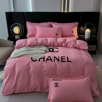 CHANEL (PINK BARBIE)SILK BEDDING SET