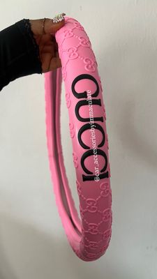 Gucci (Pink &amp; Black) Car Steering Cover