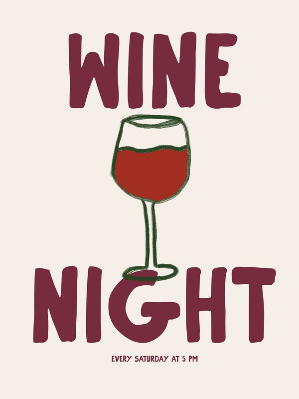 Plakat Wine night