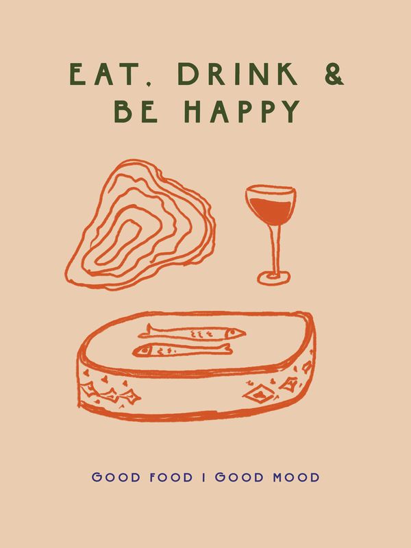 Plakat Eat, drink &amp; be happy
