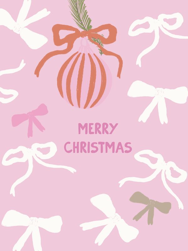 Plakat White Pink Merry
