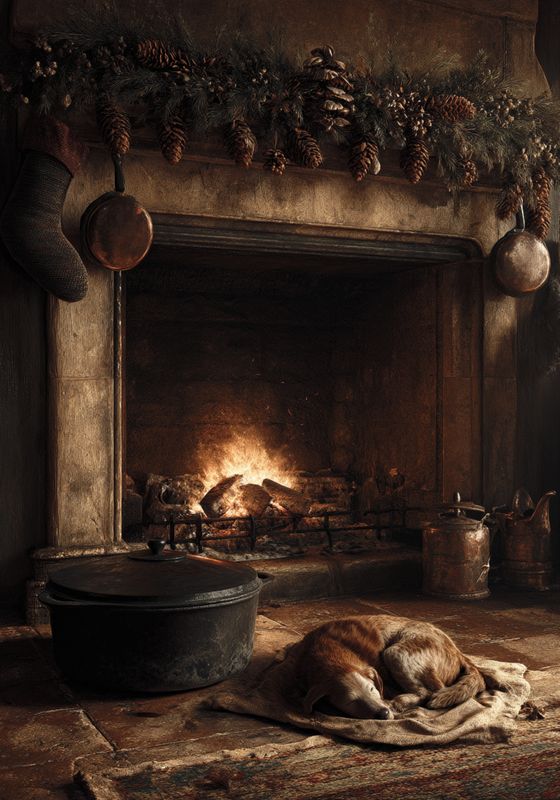 Plakat Przy kominku