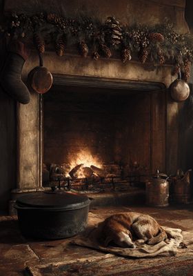 Plakat Przy kominku