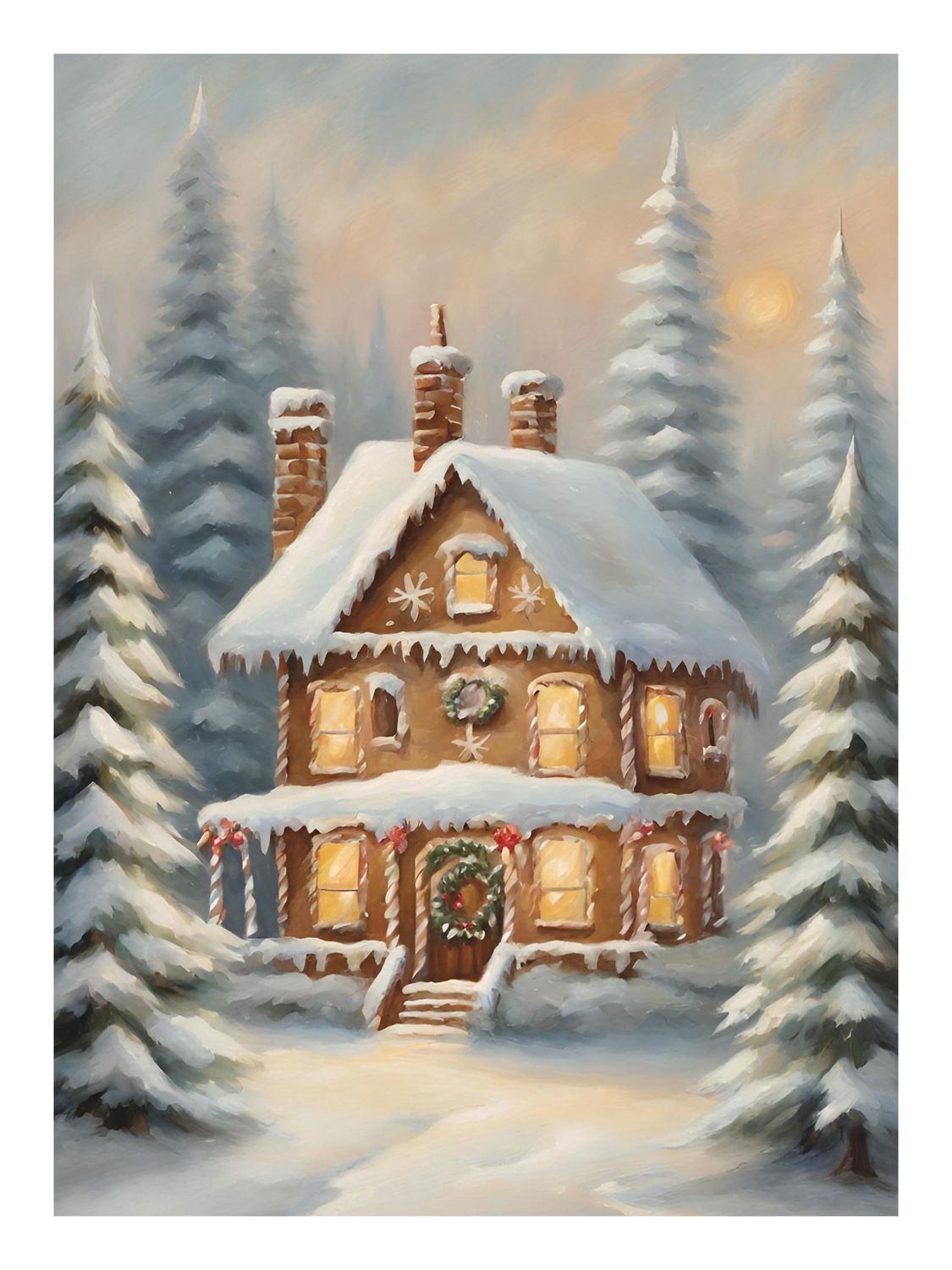 Plakat Zimowy Domek Piernikowy