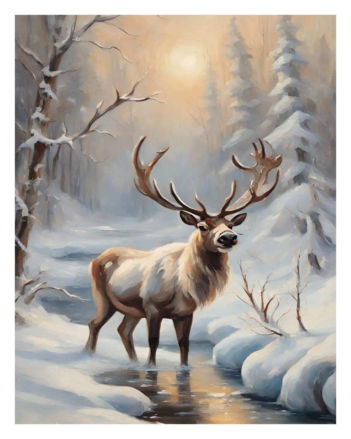 Plakat Śnieżny renifer