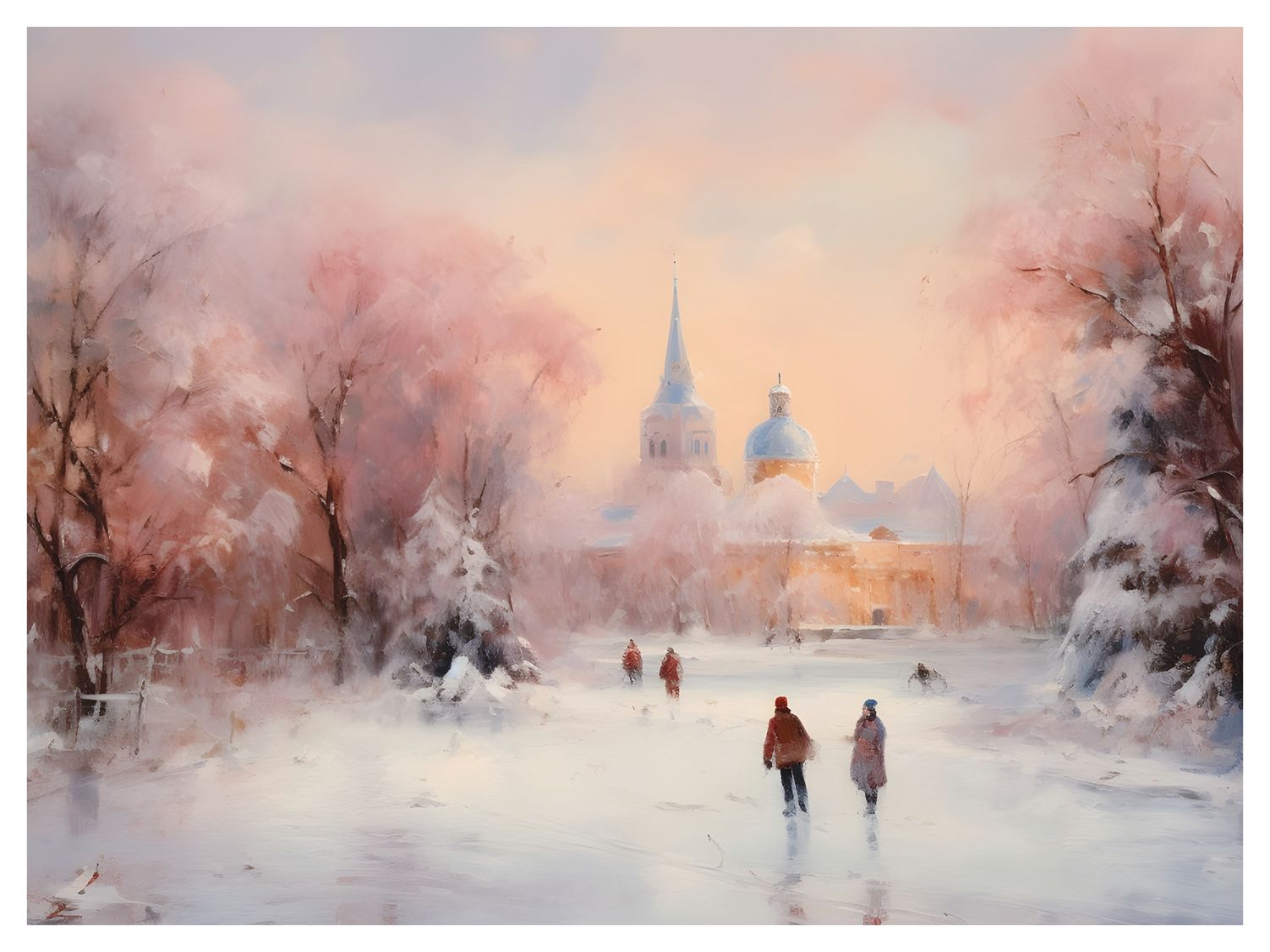 Plakat Zimowa Sceneria w Pastelach