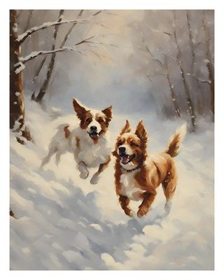 Plakat Psy w śniegu