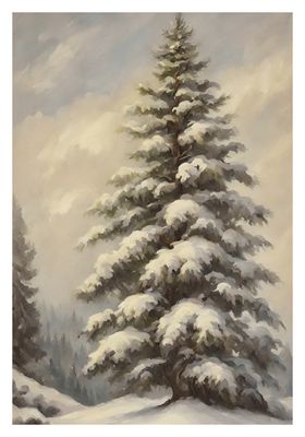 Plakat Choinka w śniegu