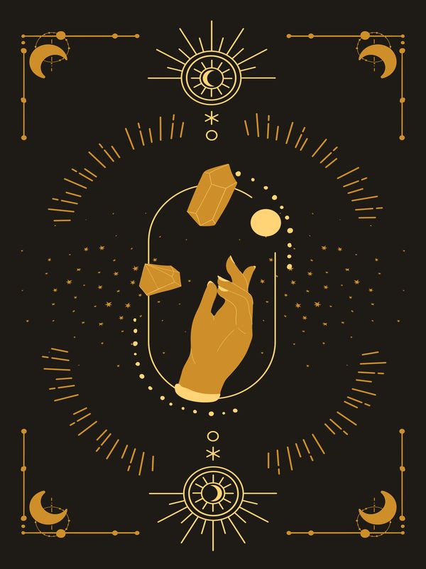 Plakat Magiczna Dłoń z Kryształami