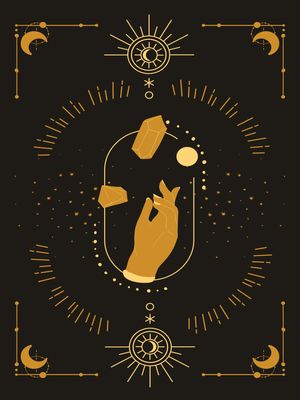 Plakat Magiczna Dłoń z Kryształami