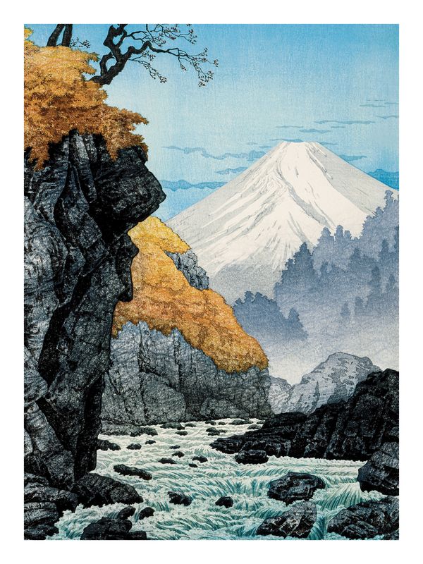 Plakat Góra i rzeka Katsushika Hokusai