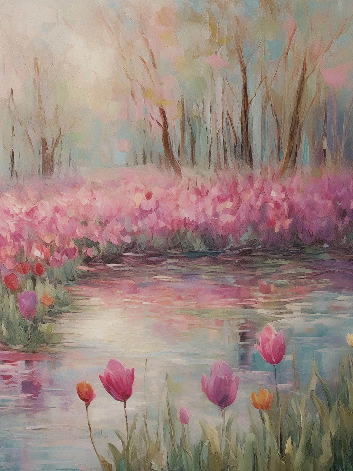 Plakat Różowy Staw