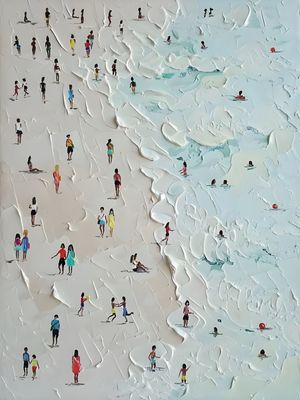 Plakat artystyczny Plaża – nowoczesna abstrakcja strukturalna