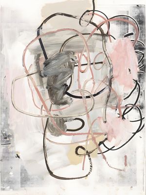 Plakat abstrakcyjny beżowo-różowy – nowoczesna kompozycja do salonu