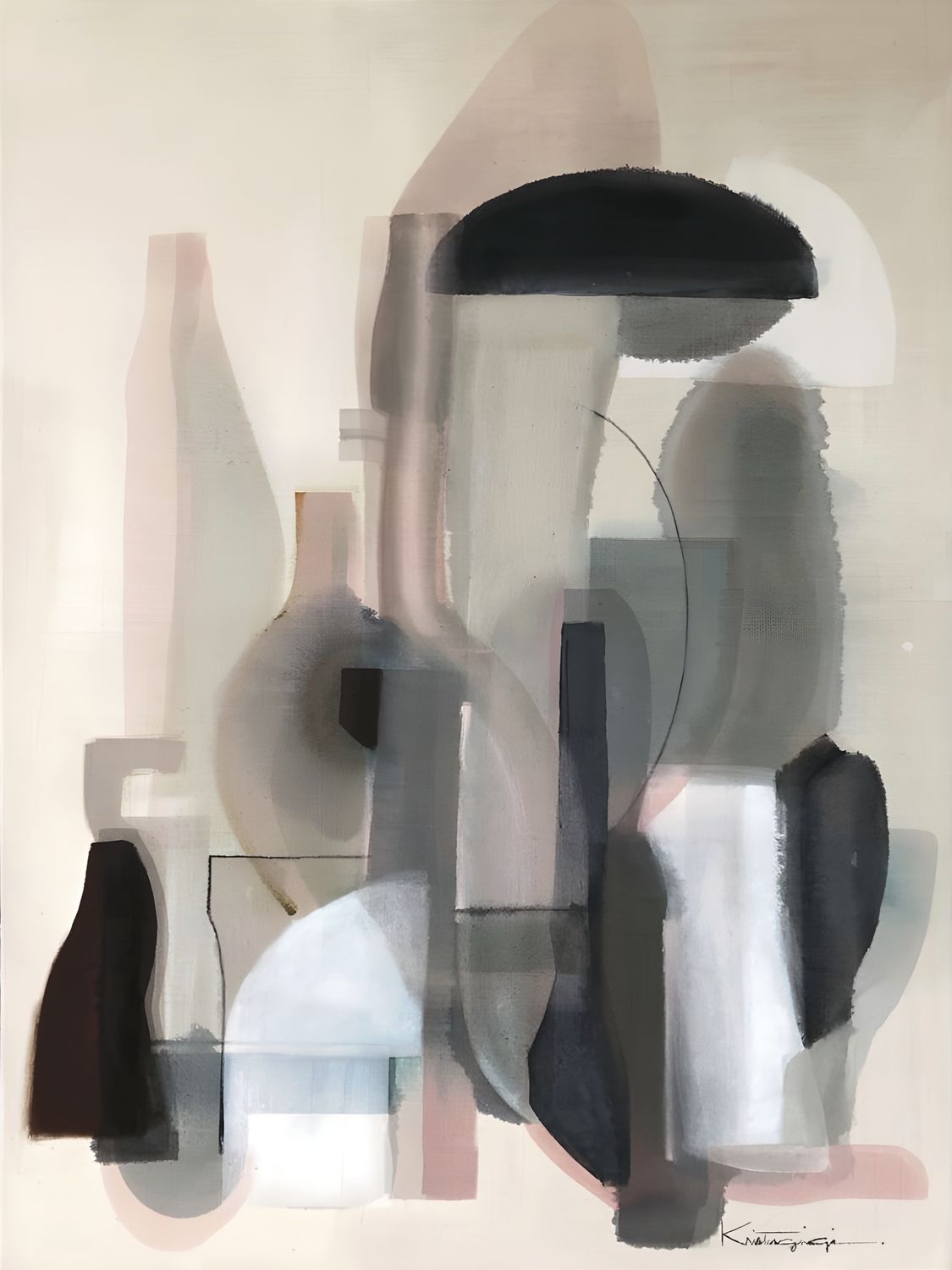 Plakat abstrakcyjny geometryczny – nowoczesna kompozycja w szarościach