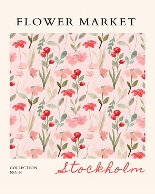 Plakat kwiatowy Stockholm – Flower Market | Delikatne kwiaty vintage