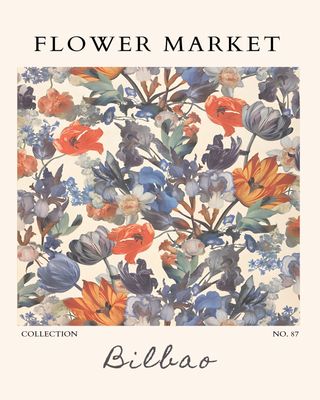 Plakat kwiatowy Bilbao – Nowoczesny plakat do salonu | Flower Market