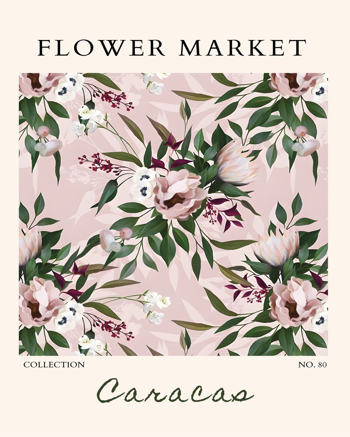 Plakat Caracas – botaniczny plakat kwiatowy | Flower Market