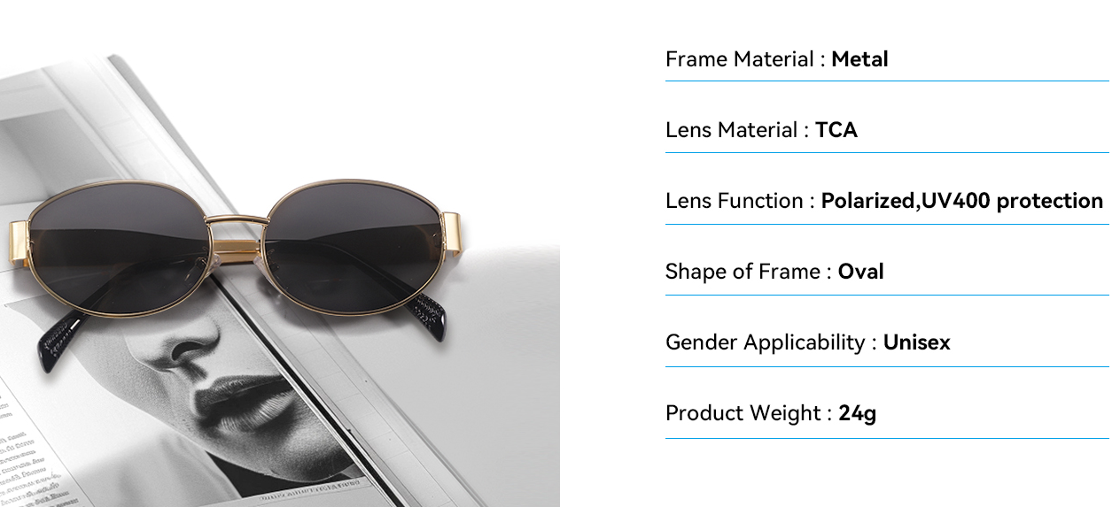 Zayra Rose Premium Preppy Style Oval Glasses with Polished Metal Frame, Full Rim Mirrored Lenses