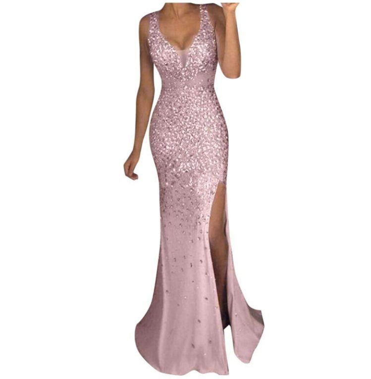 Zayra Rose Split Sequin Dress Long Dress Evening Dress Dresses