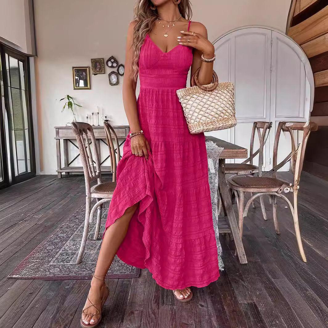 Zayra Rose Cross-border  Women Clothing 2025 Summer New Sexy Sling Bow Strap Fashion Dress