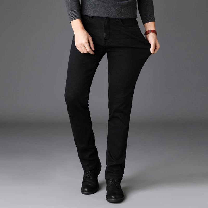 Zayra Rose Black Jeans High Elastic Men&#39;s Black Slim Pants Jeans
