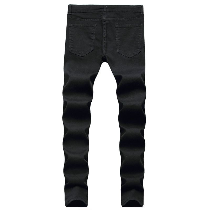 Zayra Rose Cross-border Black Skinny Jeans Knee Ripped Jeans Men