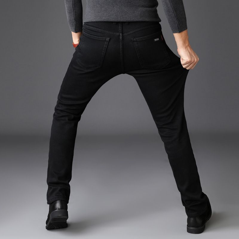 Zayra Rose Black Jeans High Elastic Men&#39;s Black Slim Pants Jeans