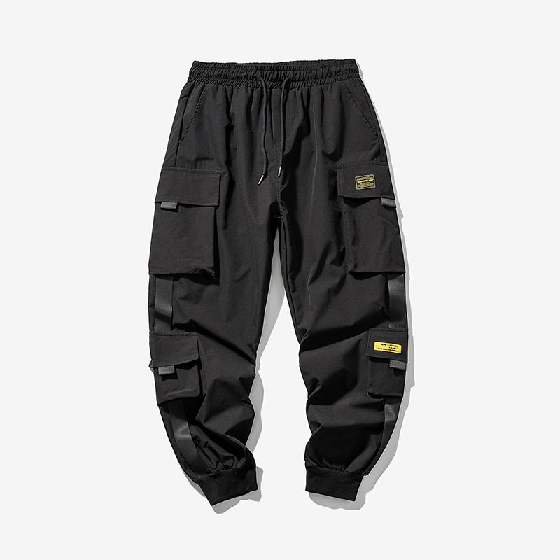 Zayra Rose Loose-fitting Men Trendy Pants Cargo, Size: S, Color: Black