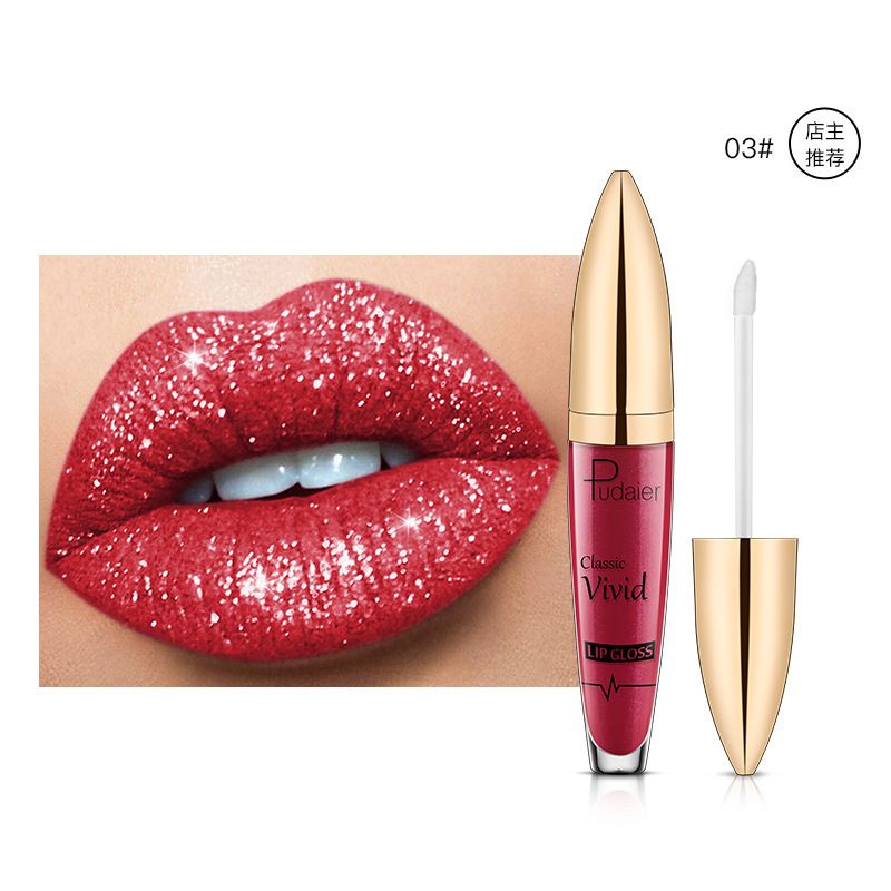 Zayra Rose Matte Pearl Lip Gloss Non-stick Cup Diamond Lip Glaze Makeup Color Liquid Lipstick Lip Gloss