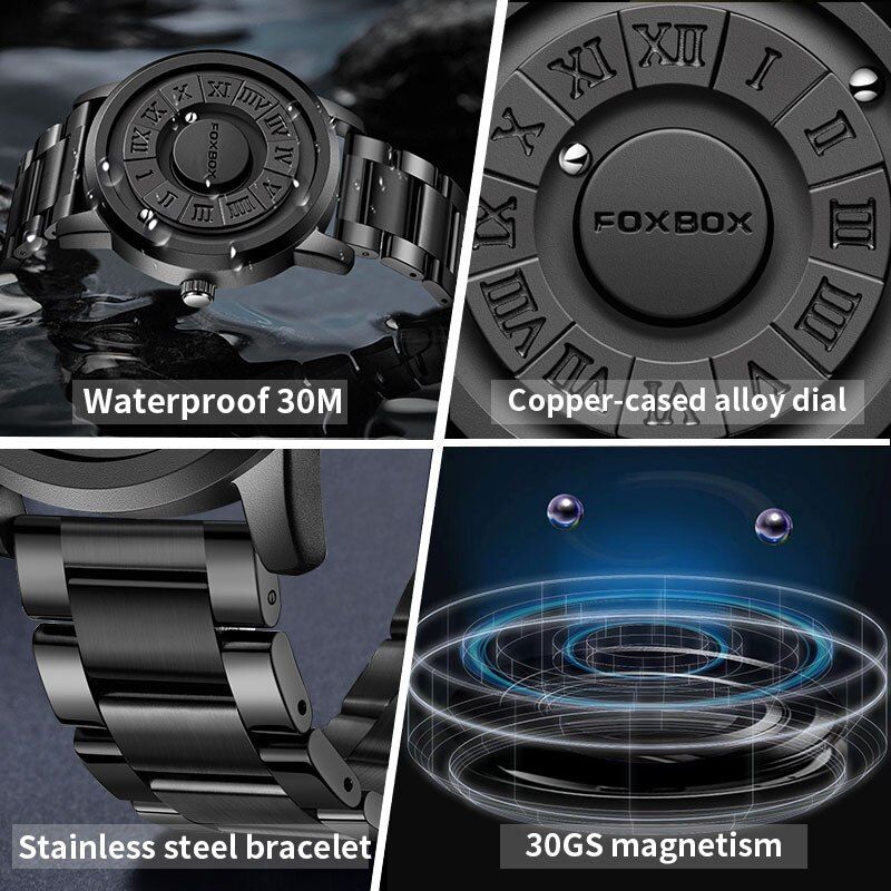 Zayra Rose  Luxury Watch Men Creative Scrolling Pointer Magnetic Force Sport Watches Men Quartz Chronograph Man Clock Relogio Masculino
