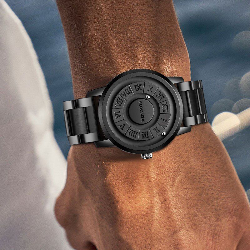 Zayra Rose  Luxury Watch Men Creative Scrolling Pointer Magnetic Force Sport Watches Men Quartz Chronograph Man Clock Relogio Masculino
