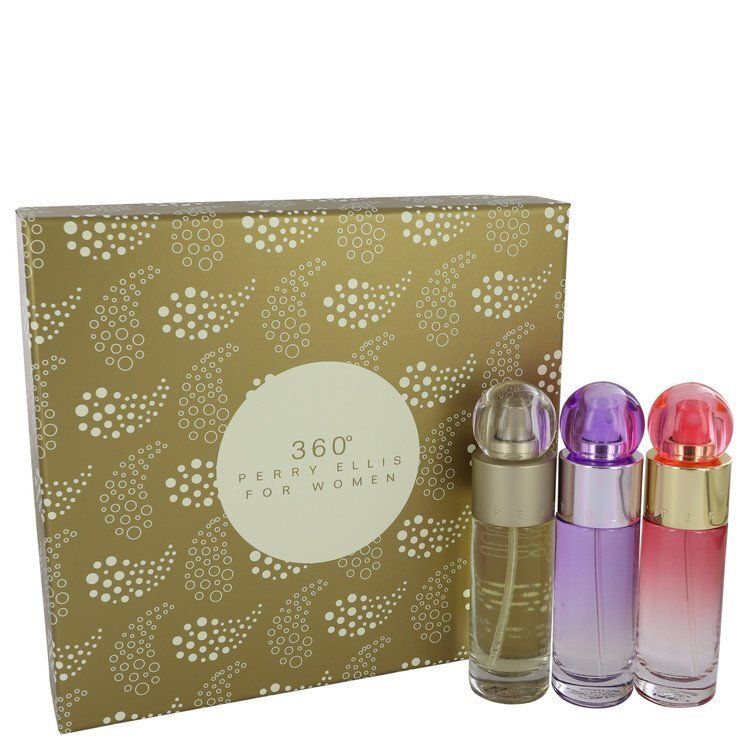 Perry Ellis 360 Gift Set By Perry Ellis - Size: 1 oz Perry Ellis 360 EDT Spray + 1 oz Perry Ellis 360 Coral EDP Spray + 1 oz Perry Ellis 360 Purple EDP Spray