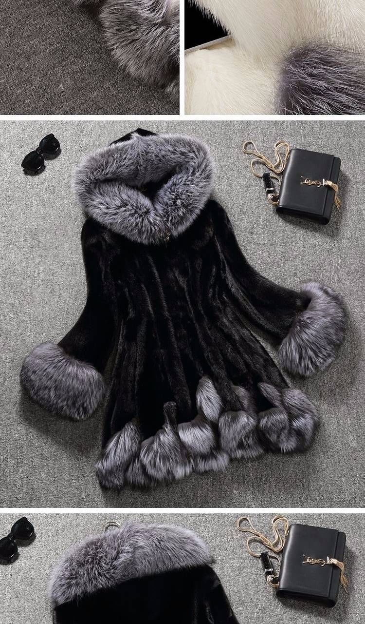 Zayra Rose Autumn And Winter New Fur Coat Women&#39;s Long Coat Mink Fox Fur Collar Imitation Fur Ladies Plus Size