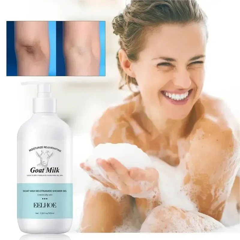 500ml Goat Milk Niacinamide Shower GelClean Body Wash Body Exfoliator Skin Lightening Moisturizing Melanin Control