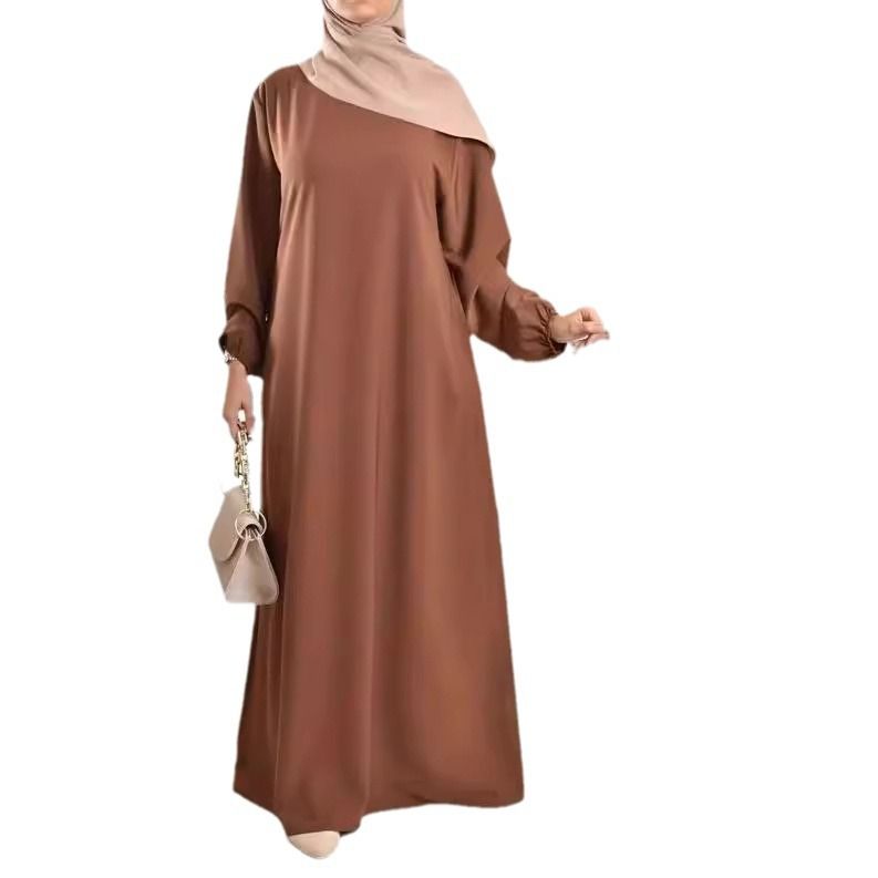 Sahar Modest Elegance – Muslim robe dress, hijab-friendly maxi dress, long sleeve modest dress, casual Islamic clothing, solid color prayer dress, everyday abaya
