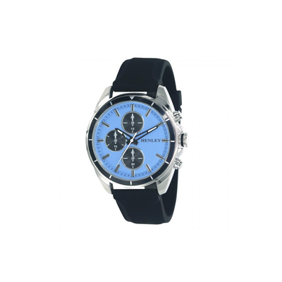 Henley Mens Multi Eye Blue Dial With Black Sports Silicone Rubber Strap Watch H02209.6