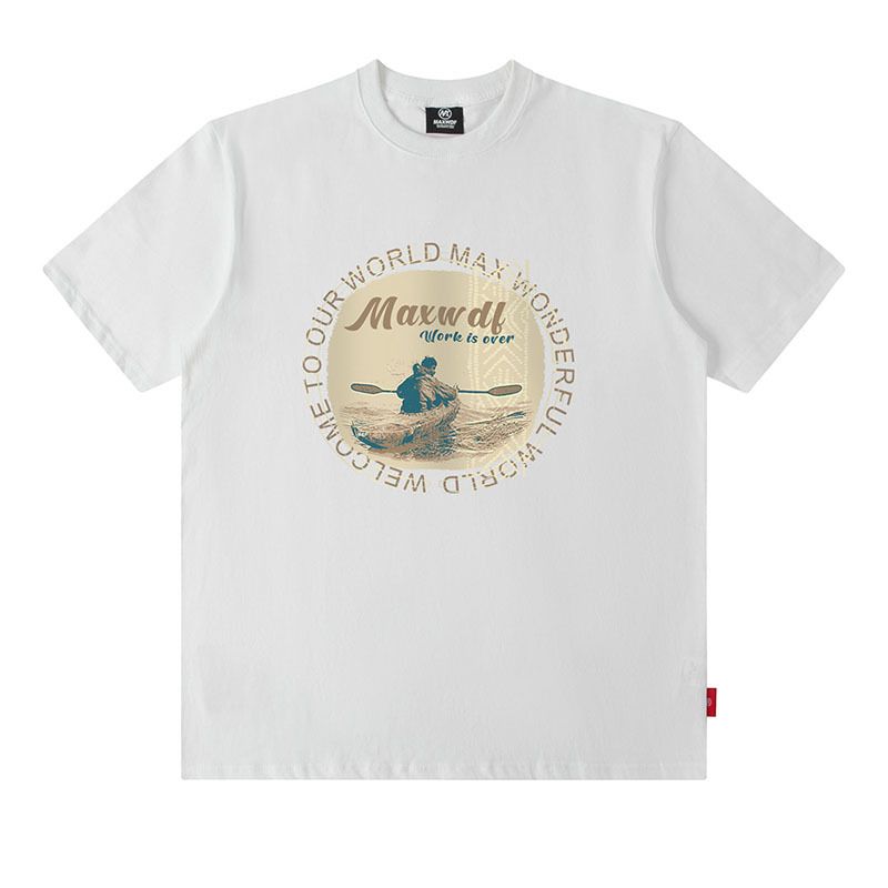 American Street Fashion Brand Fun Cartoon Printed Short-sleeved T-shirt Men And Women BF Lazy Loose Half-sleeved Tee-shirt, Color: B1870a-white, Size: M